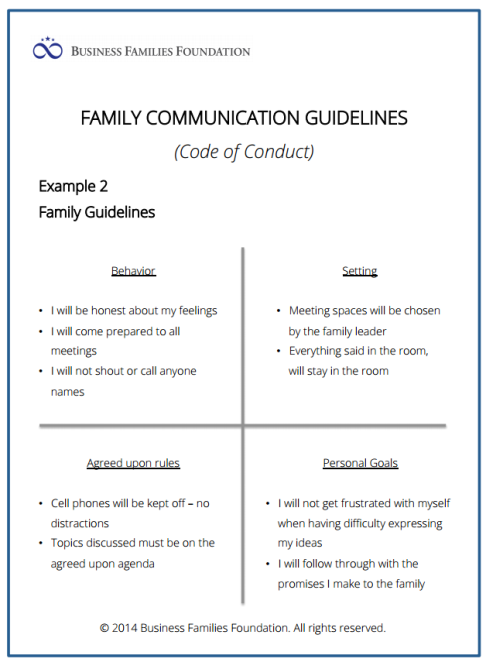 Family Guidelines example 2